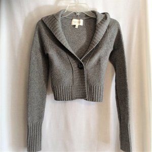 Abercrombie & Fitch Grey Sweater Hoodie Cardigan Jacket With One Button, Size S